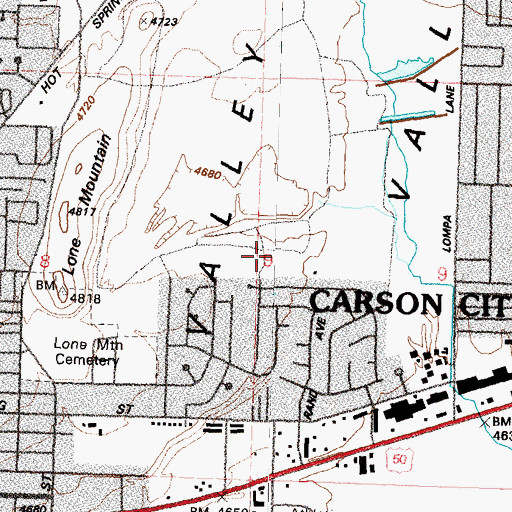 Topographic Map of Mark Twain Elementary School, NV