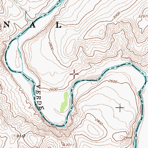 Topographic Map of Verde Wild River Area, AZ