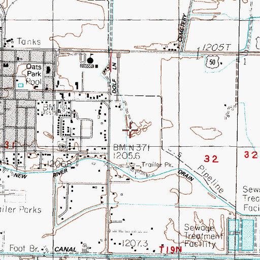 Topographic Map of Numa Elementary School, NV