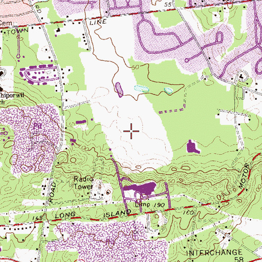 Topographic Map of Hamlet Wind Watch Golf Course, NY