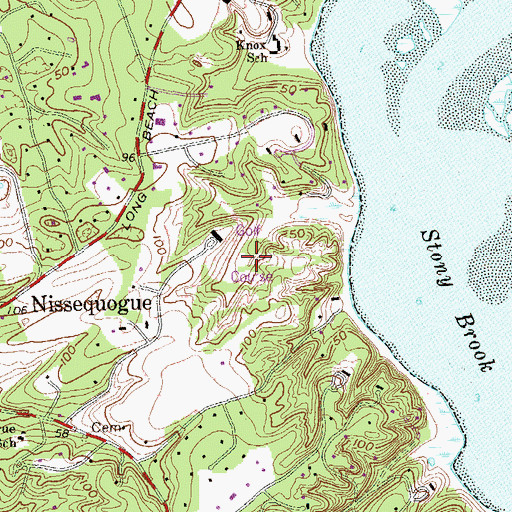 Topographic Map of Nissequogue Golf Course, NY