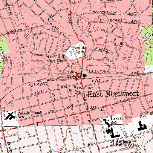 Topographic Map of Northport Station, NY