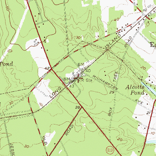 Topographic Map of Quogue Station, NY
