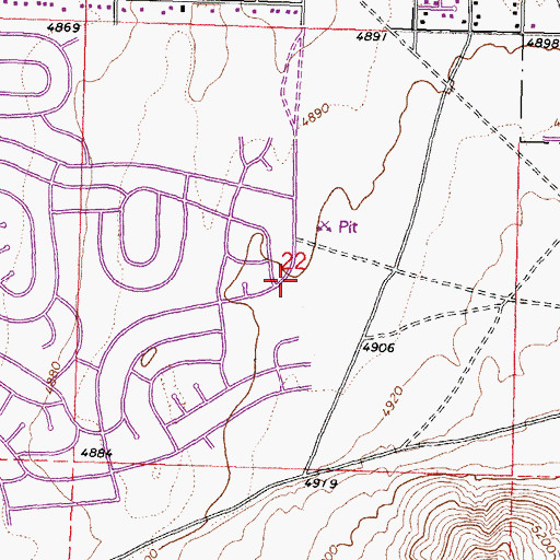 Topographic Map of Pau - Wa - Lu Middle School, NV
