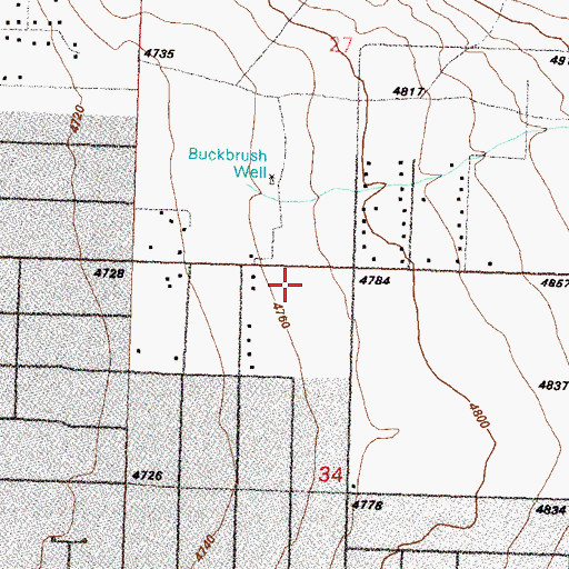 Topographic Map of Pinon Hills Elementary School, NV