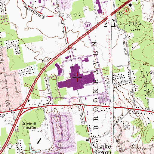 Topographic Map of Smith Haven Mall Shopping Center, NY