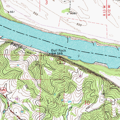 Topographic Map of Little Manitou Rocks, MO