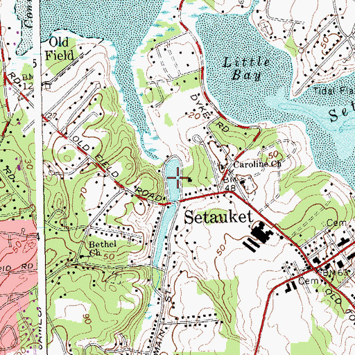 Topographic Map of Setauket Millpond, NY