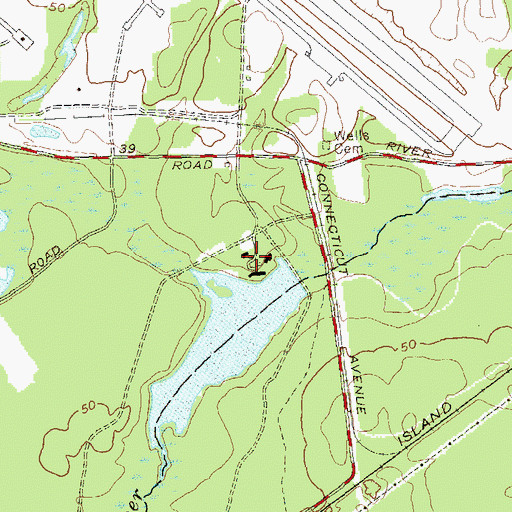 Topographic Map of Babylon Rod and Gun Club Wildlife Preserve, NY