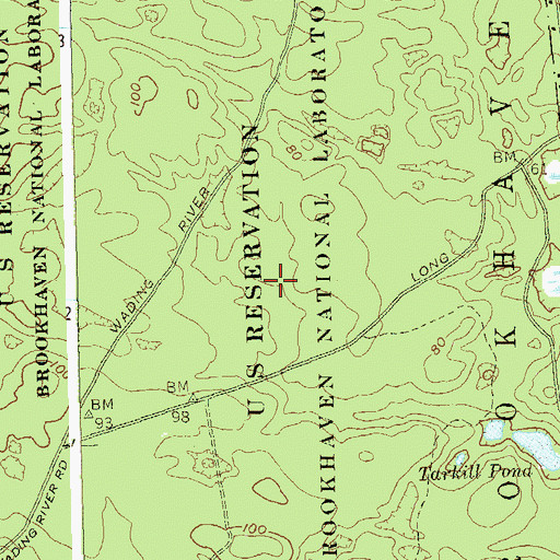 Topographic Map of Brookhaven State Park, NY