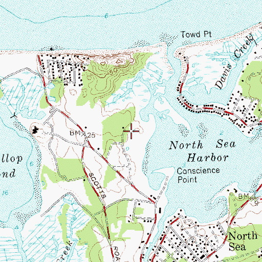 Topographic Map of Conscience Point National Wildlife Refuge, NY