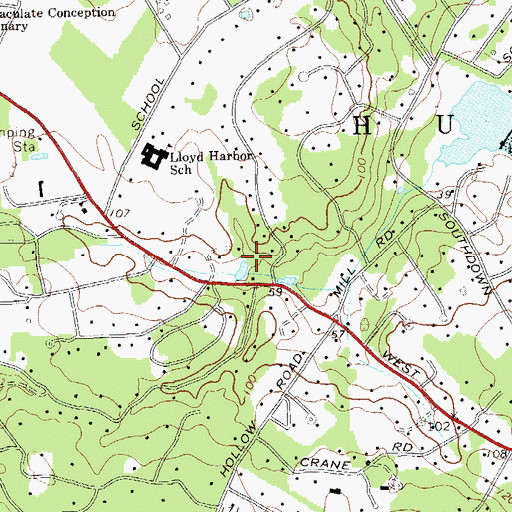 Topographic Map of Fiske Bird Sanctuary, NY