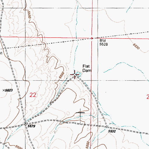 Topographic Map of Flat Dam, AZ