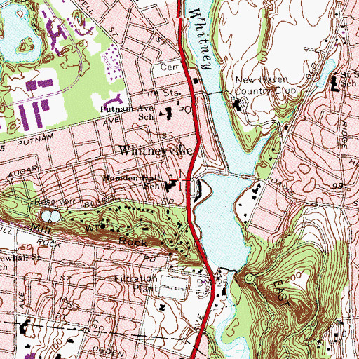 Topographic Map of Hamden Hall Country Day School, CT