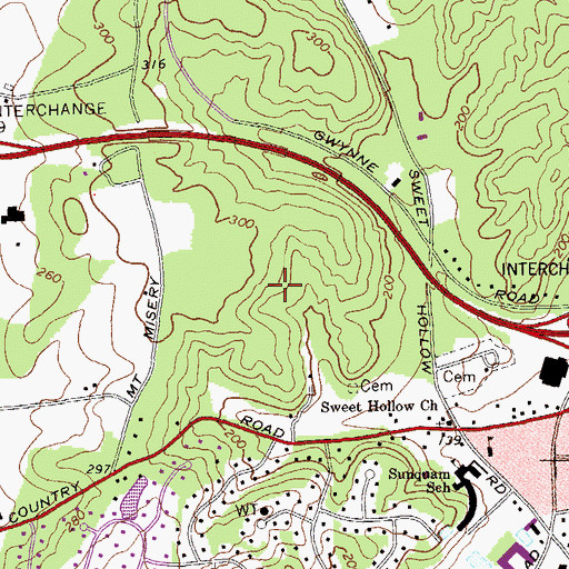 Topographic Map of Gwynne Park, NY