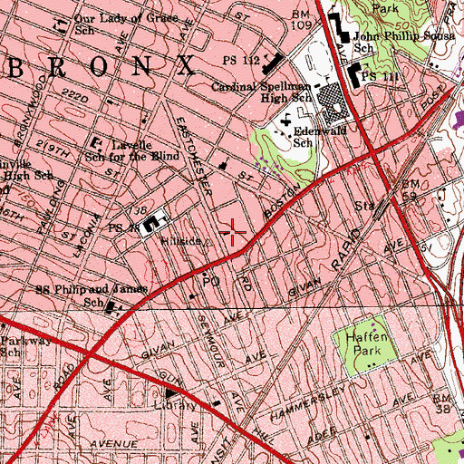 Topographic Map of Fire Department New York Engine 38 Ladder 51, NY