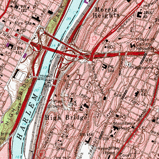 Topographic Map of Castilian Towers, NY