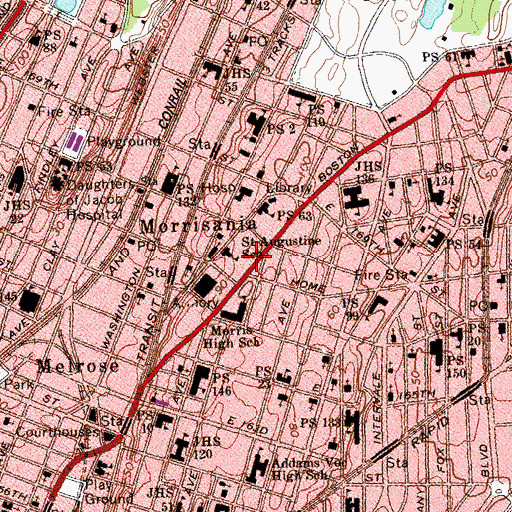 Topographic Map of Bethel Temple Church, NY