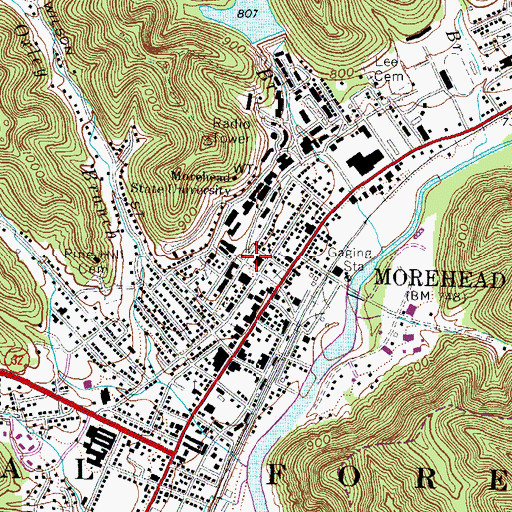 Topographic Map of Adron Doran University Center, KY