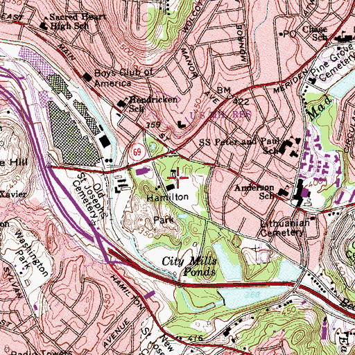 Topographic Map of Hamilton Park, CT