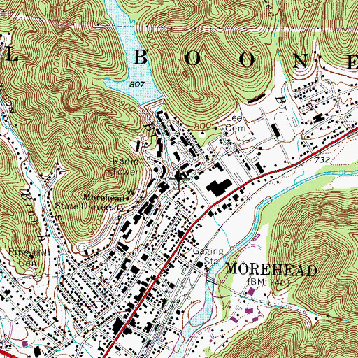 Topographic Map of Baird Music Hall, KY