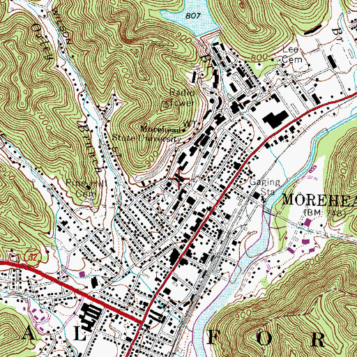 Topographic Map of Button Auditorium, KY
