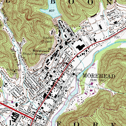 Topographic Map of Chi Alpha Fellowship, KY