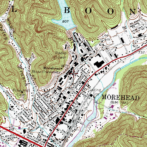 Topographic Map of Claypool-Young Art Building, KY