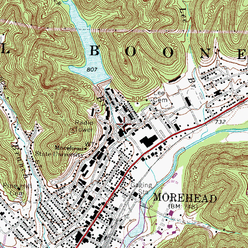 Topographic Map of Cooper Hall, KY