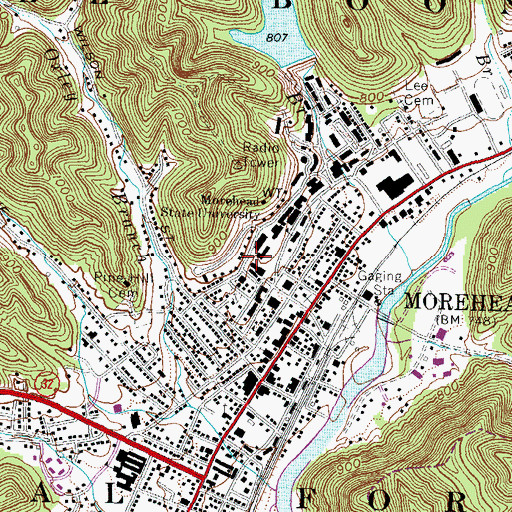Topographic Map of Fields Hall, KY