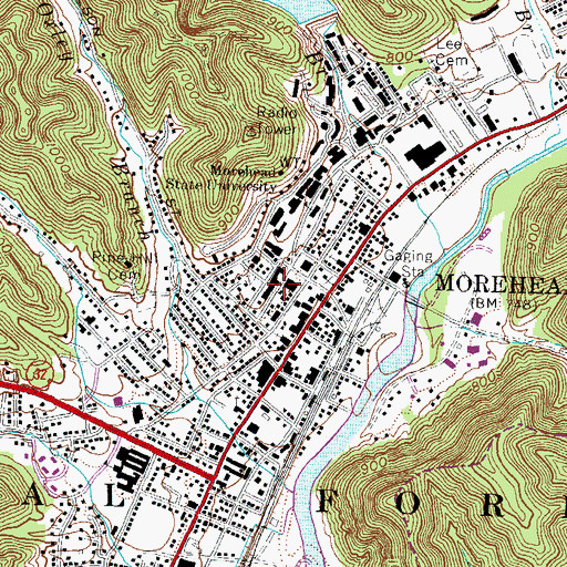 Topographic Map of Lappin Hall, KY