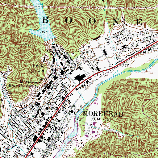 Topographic Map of Laughlin Health Building, KY