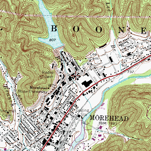 Topographic Map of Mays Hall, KY