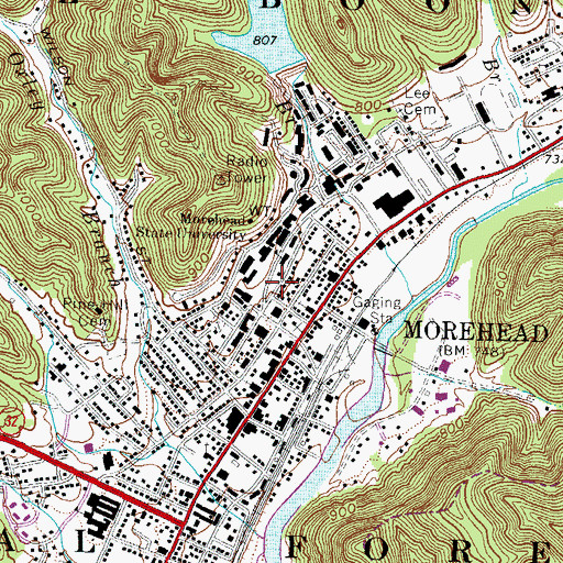 Topographic Map of Methodist Student Center, KY