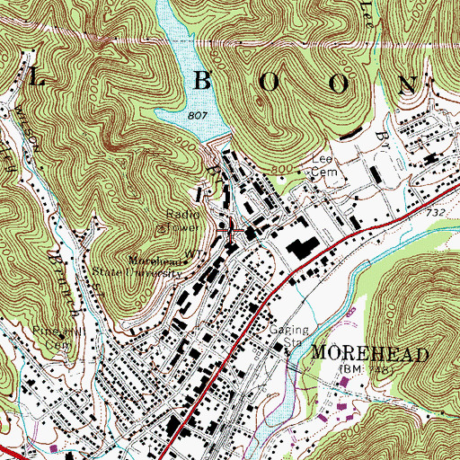 Topographic Map of Mignon Hall, KY