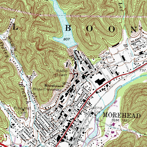 Topographic Map of Mignon Tower, KY