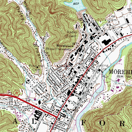 Topographic Map of Newman Center, KY