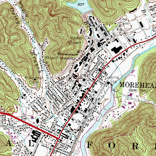 Topographic Map of President's House - Morehead State University, KY