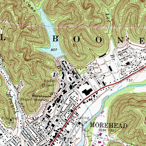 Topographic Map of Regents Hall, KY