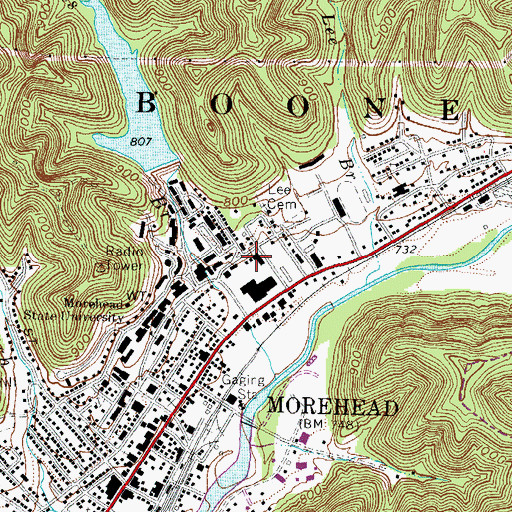 Topographic Map of Rice Service Building, KY