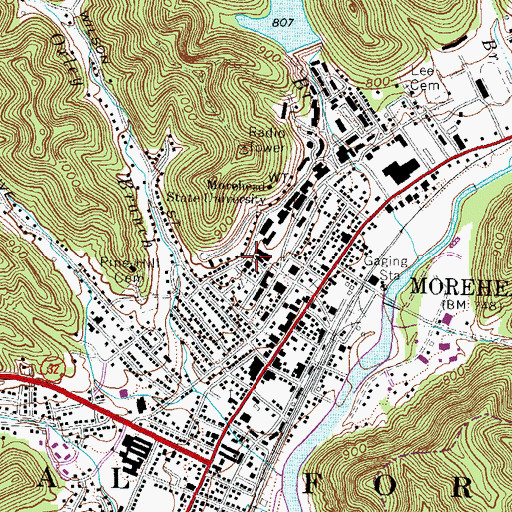 Topographic Map of Senff Natatorium, KY