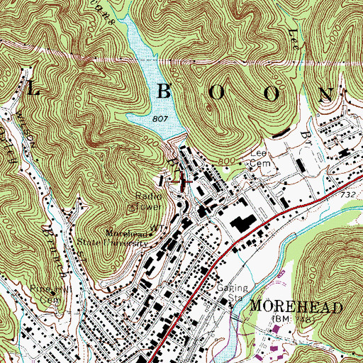 Topographic Map of Waterfield Hall, KY
