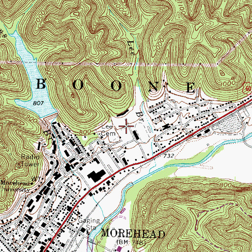 Topographic Map of Wellness Center, KY