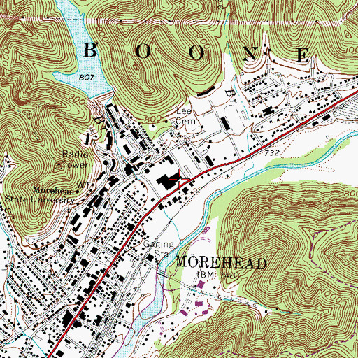 Topographic Map of Wetherby Gym, KY