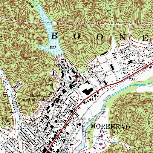 Topographic Map of Wilson Hall, KY