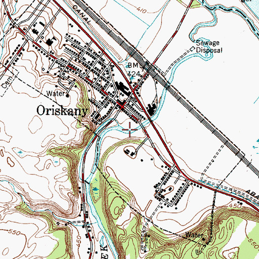 Topographic Map of Oriskany Valley, NY