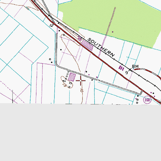 Topographic Map of Moyock Middle School, NC