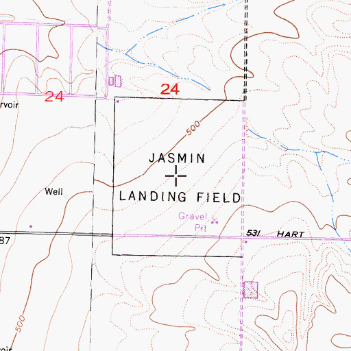 Topographic Map of Dunlap Auxiliary Army Airfield Number 4 (historical), CA