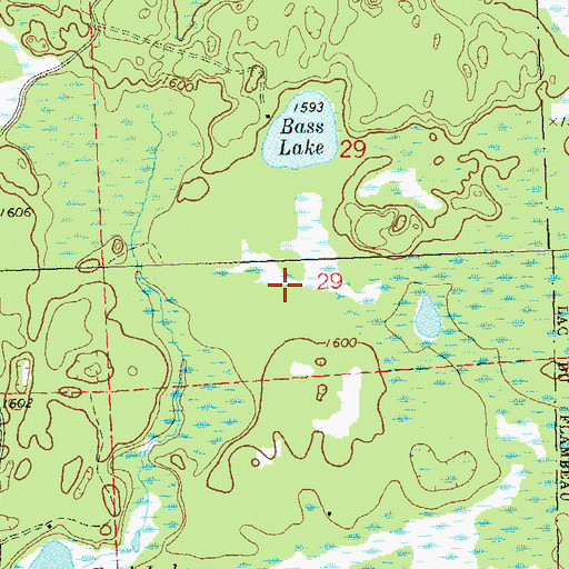 Topographic Map of Bass Lake Preserve State Natural Area, WI