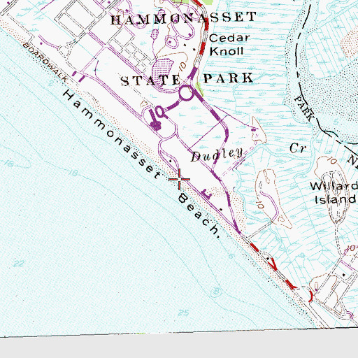Topographic Map of Hammonasset Beach, CT